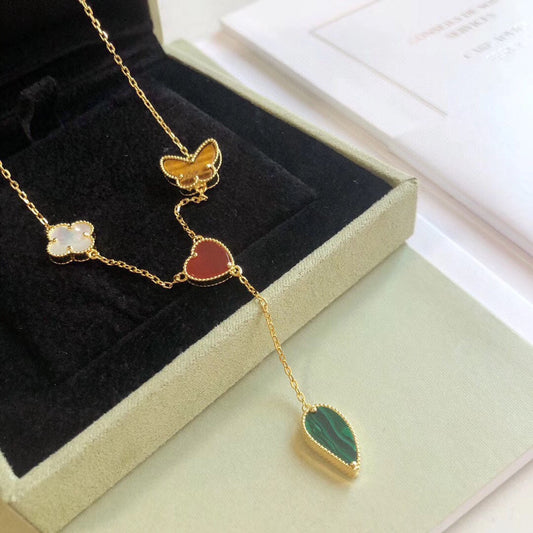 [Royal Top]LUCKY SPRING 4 MOTIFS ROSE GOLD NECKLACE