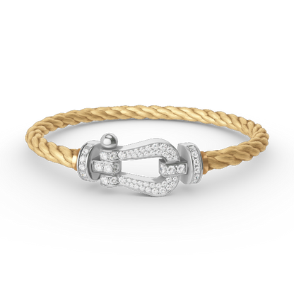 [Royal Top]FORCE LARGE HORSESHOE FULL DIAMOND BRACELET SILVER
