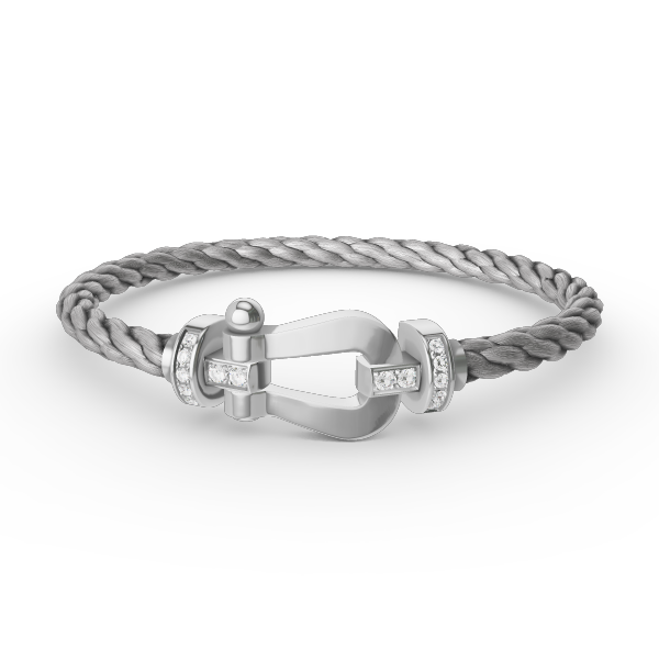 [Royal Top]FORCE LARGE HORSESHOE HALF DIAMOND BRACELET SILVER
