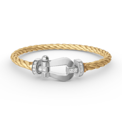 [Royal Top]FORCE LARGE HORSESHOE HALF DIAMOND BRACELET SILVER