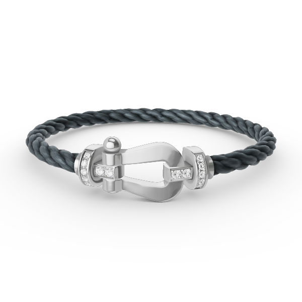 [Royal Top]FORCE LARGE HORSESHOE HALF DIAMOND BRACELET SILVER