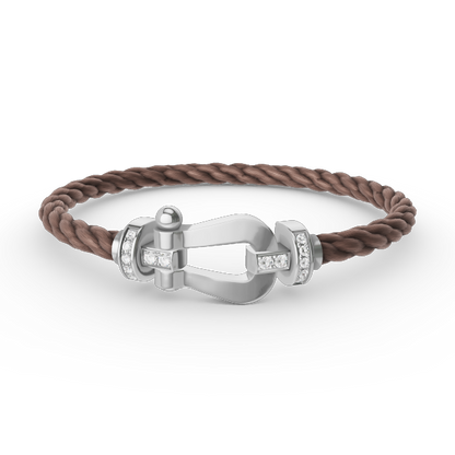 [Royal Top]FORCE LARGE HORSESHOE HALF DIAMOND BRACELET SILVER