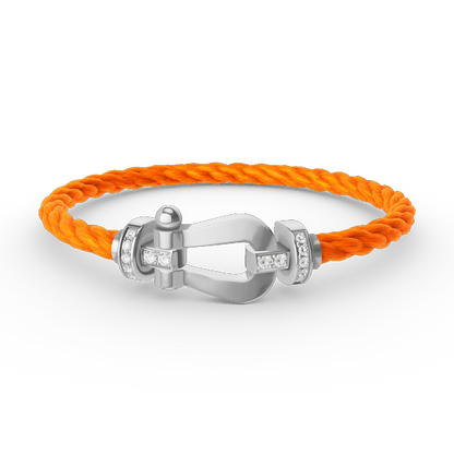 [Royal Top]FORCE LARGE HORSESHOE HALF DIAMOND BRACELET SILVER