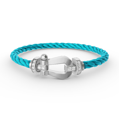 [Royal Top]FORCE LARGE HORSESHOE HALF DIAMOND BRACELET SILVER