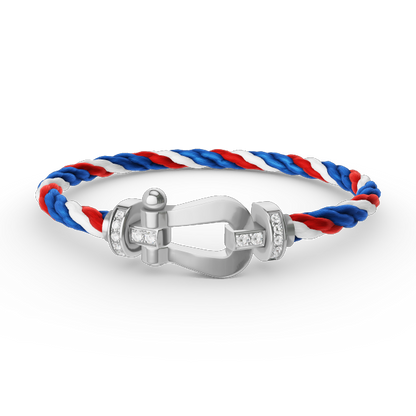 [Royal Top]FORCE LARGE HORSESHOE HALF DIAMOND BRACELET SILVER