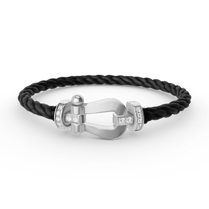 [Royal Top]FORCE LARGE HORSESHOE HALF DIAMOND BRACELET SILVER