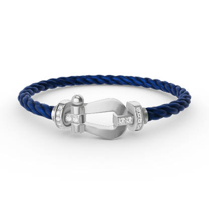 [Royal Top]FORCE LARGE HORSESHOE HALF DIAMOND BRACELET SILVER