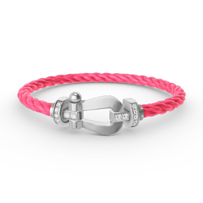[Royal Top]FORCE LARGE HORSESHOE HALF DIAMOND BRACELET SILVER
