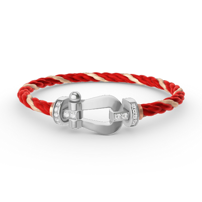 [Royal Top]FORCE LARGE HORSESHOE HALF DIAMOND BRACELET SILVER