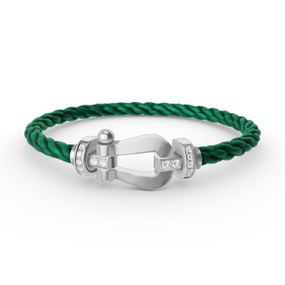 [Royal Top]FORCE LARGE HORSESHOE HALF DIAMOND BRACELET SILVER