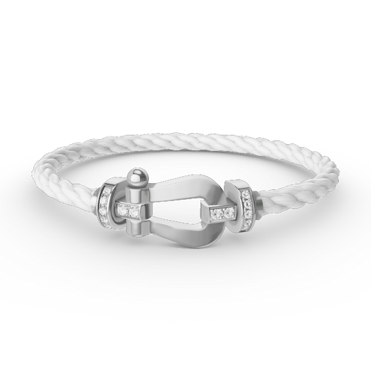[Royal Top]FORCE LARGE HORSESHOE HALF DIAMOND BRACELET SILVER