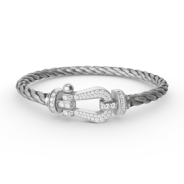 [Royal Top]FORCE LARGE HORSESHOE FULL DIAMOND BRACELET SILVER