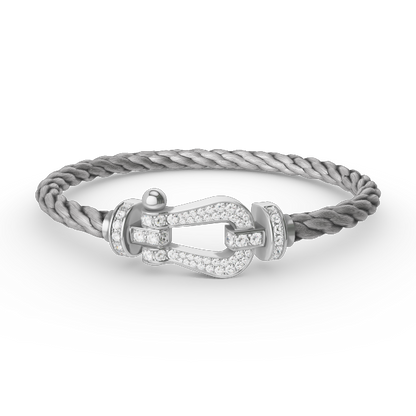 [Royal Top]FORCE LARGE HORSESHOE FULL DIAMOND BRACELET SILVER