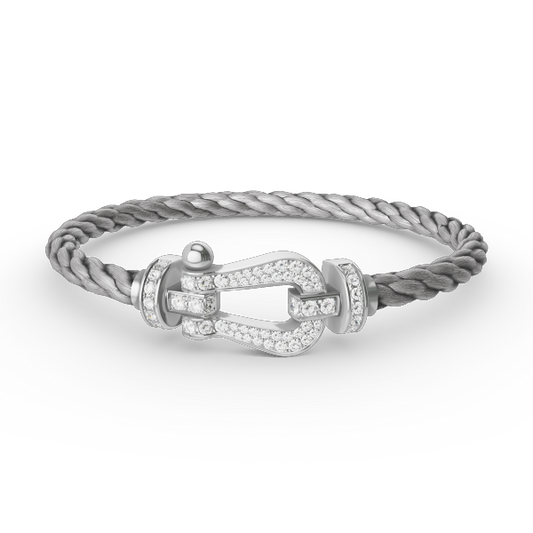 [Royal Top]FORCE LARGE HORSESHOE FULL DIAMOND BRACELET SILVER