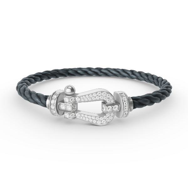 [Royal Top]FORCE LARGE HORSESHOE FULL DIAMOND BRACELET SILVER
