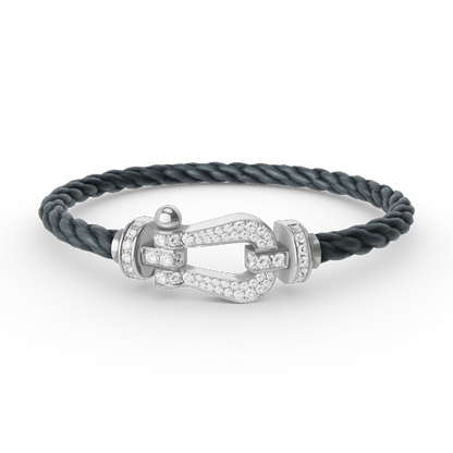 [Royal Top]FORCE LARGE HORSESHOE FULL DIAMOND BRACELET SILVER
