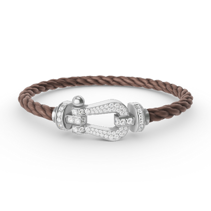 [Royal Top]FORCE LARGE HORSESHOE FULL DIAMOND BRACELET SILVER