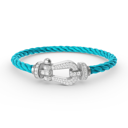 [Royal Top]FORCE LARGE HORSESHOE FULL DIAMOND BRACELET SILVER
