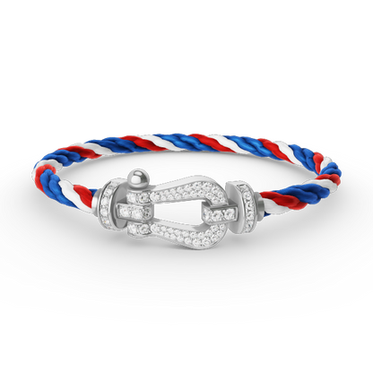 [Royal Top]FORCE LARGE HORSESHOE FULL DIAMOND BRACELET SILVER