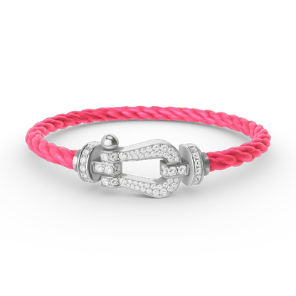 [Royal Top]FORCE LARGE HORSESHOE FULL DIAMOND BRACELET SILVER