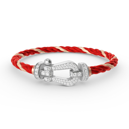 [Royal Top]FORCE LARGE HORSESHOE FULL DIAMOND BRACELET SILVER