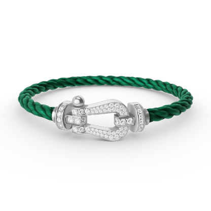 [Royal Top]FORCE LARGE HORSESHOE FULL DIAMOND BRACELET SILVER