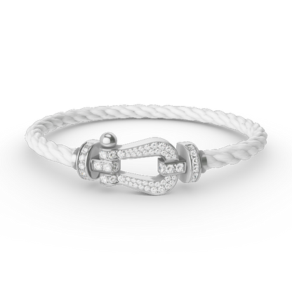 [Royal Top]FORCE LARGE HORSESHOE FULL DIAMOND BRACELET SILVER