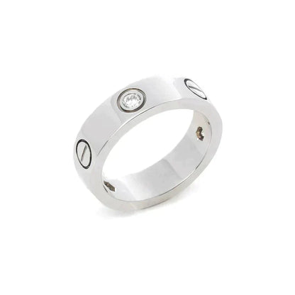 [Royal Top]LOVE RING 5.5MM 3 DIAMONDS SILVER