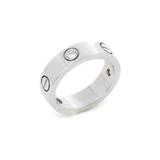 [Royal Top]LOVE RING 5.5MM 3 DIAMONDS SILVER