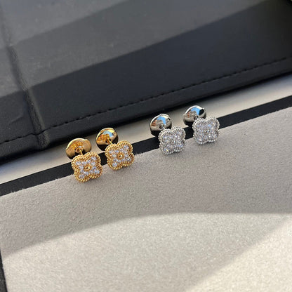 [Royal Top]CLOVER MINI DIAMOND STUD EARRINGS