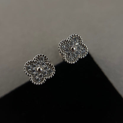 [Royal Top]CLOVER MINI DIAMOND STUD EARRINGS